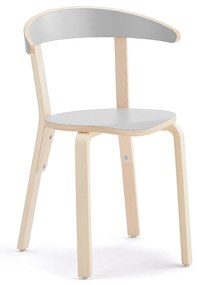 Drevená stolička do jedálne LINUS, V 450 mm, breza, laminát - šedá