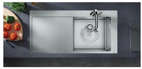 Hansgrohe S71, nerezový drez 450 vstavaný s odkvapkávacou plochou vľavo, nerez, HAN-43306800