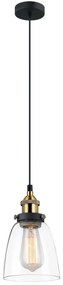 ITALUX MDM-2563/1 GD+CL - Luster na lanku FRANCIS 1xE27/40W/230V čierna/zlatá