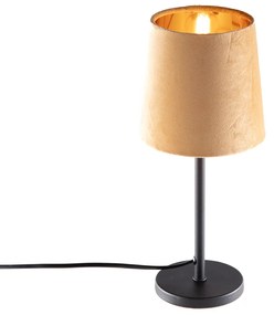 Moderne tafellamp zwart met gele kap - Lakitu