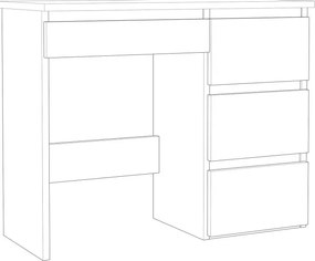 Stôl 75 x 94 x 43 cm, farba biela / dub