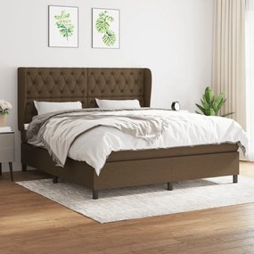 Boxspring posteľ s matracom tmavohnedá 160x200 cm látka 3128216