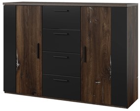 Komoda Signat Typ 26 (čierna + dub flagstaff + strieborná). Akcia -20%. Vlastná spoľahlivá doprava až k Vám domov. 1107659
