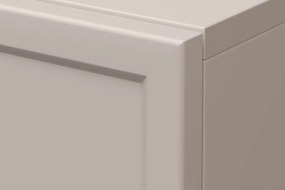 Závesná konzola / toaletný stolík Lorini 100 cm so zásuvkami - kašmír / zlaté úchytky T-bar