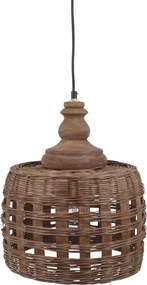 Prírodné antik závesné svetlo lampa z prúteného ratanu - Ø 31*38cm/ E27/ 25W