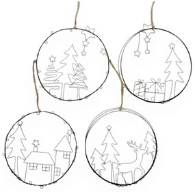 Súprava 4 závesných vianočných ozdôb Boltze Gerda