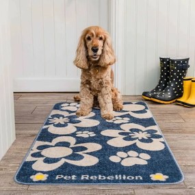 PET REBELLION Runner XL Kvety Modrá, 57 x 110 cm