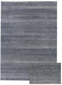 Diamond Carpets India, Ručne viazaný kusový koberec Diamond DC-MCN Dark blue / silver, 275x365, modrá, chodba / predsieň