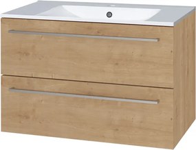 Mereo, Mereo Bino, kúpeľňová skrinka s keramickým umývadlom 81 cm, dub Arlington, MER-CN621