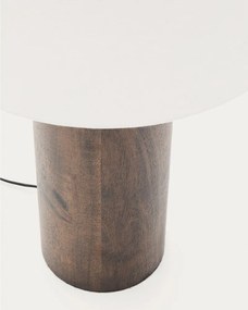 Biela/v tmavo prírodnej farbe stojacia lampa s textilným tienidlom (výška 110 cm) Marga – Kave Home