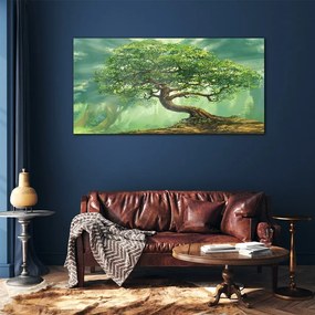 Skleneny obraz Fantasy prírodné listy