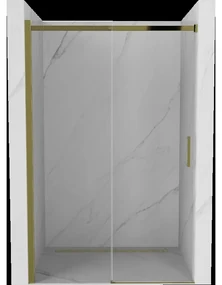 Mexen Omega posúvacie sprchové dvere 120 cm, transparentnéné, zlatá - 825-120-000-50-00