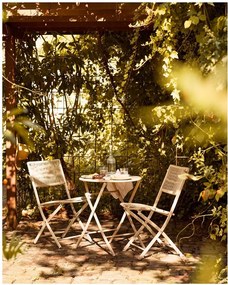 Béžová kovová záhradná jedálenská súprava pre 2 osoby Arcas – House Nordic