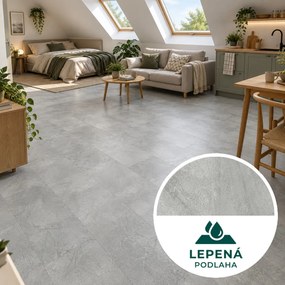 Egibi, Vinylová podlaha lepená Canadian Design Beton nature DRY BACK, 914,4 x 152,4 mm