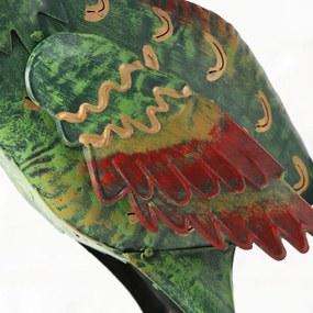 Záhradná kovová figúrka Peafowl Duo, 78 cm, zelená/modrá