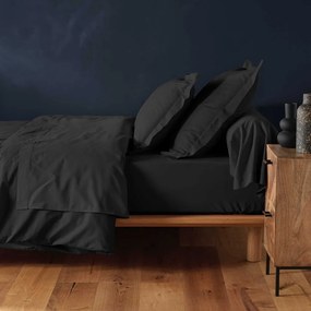 Čierna napínacia bavlnená plachta 180x200 cm Lina – douceur d'intérieur