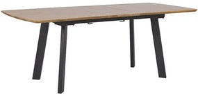 Rozkladací jedálenský stôl 160/200 x 90 cm tmavé drevo/čierna SALVADOR Beliani
