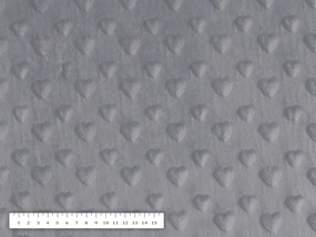 Biante Detská obliečka na vankúš Minky 3D srdiečka MKS-005 Tmavo sivá 30 x 50 cm