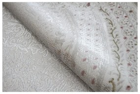 Luxusný kusový koberec akryl Mia krémový ovál 200x300cm