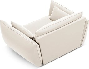 Béžové zamatové kreslo Vanda – Mazzini Sofas