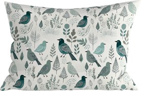 Polybavlnená obliečka na vankúš LEAFBIRD POLY 50x70 cm, bielo-zelený