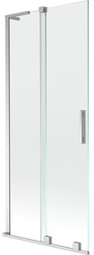 Mexen Velar L, 2-krídlová posuvná vaňová zástena 80 x 150 cm, 8mm číre sklo, chrómový profil, 896-080-003-01-01
