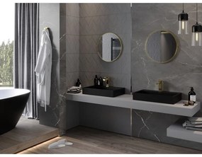 Mexen Loft, okrúhle kúpeľňové zrkadlo 30 cm, farba rámu zlatá lesklá, 9850-030-030-000-50