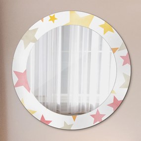 Okrúhle ozdobné zrkadlo na stenu Pastelové hviezdy fi 60 cm