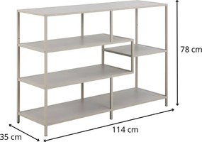 Knižnica Seaford 114 cm sivá