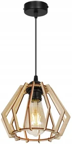 Závesné svietidlo Timber, 1x drevené tienidlo