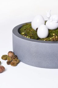 Miska na dekorácie CIRCULO, sklolaminát, Ø 30 cm, sivá