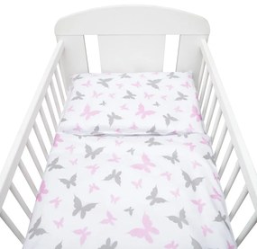 2-dielne posteľné obliečky New Baby 100/135 cm biele motýle