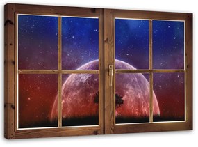Gario Obraz na plátne Okno - pohľad na mesiac Rozmery: 60 x 40 cm