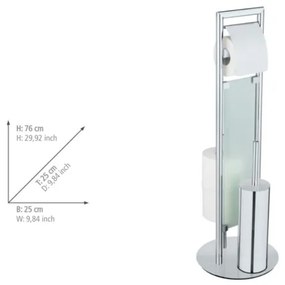 WENKO 25384100 - WC súprava SULMONA 25x76 cm strieborná/čierna