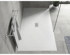 Mexen Hugo, obdĺžniková sprchová vanička SMC 200 x 100 cm, biela, oceľová krytka, 42101020-X