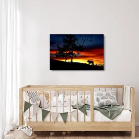 Obraz - Silueta vlka (90x60 cm)
