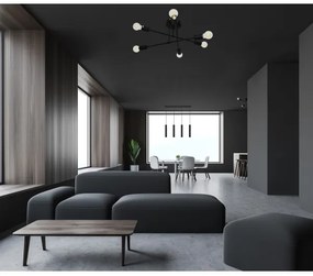 LED Prisadený luster CAMBRIDGE 6xE27/8W/230V čierna