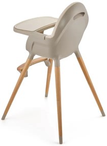 KINDERKRAFT - Detská jedálenská stolička 2v1 FINI2 buk/béžová