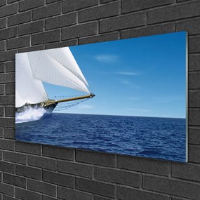 Skleneny obraz Loďka more príroda 140x70 cm