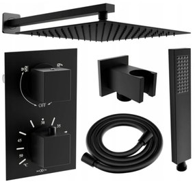 Mexen Cube DR02 podomietkový sprchový set s dažďovou sprchou 25x25 cm (6v1), čierna, 77502DR0225-70