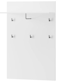 Vešiakový panel Sallosa 20 (biela + lesk biely). Akcia -20%. Vlastná spoľahlivá doprava až k Vám domov. 1068223