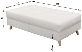 Biely taburet z textílie buklé Ariella – Ropez