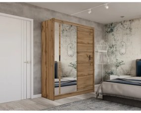 Šatní skriňa so zrkadlom SABRINA 180x215 cm dub woltan