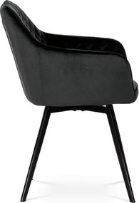 Jedálenská stolička zamatová, čierna DCH-425 BK4