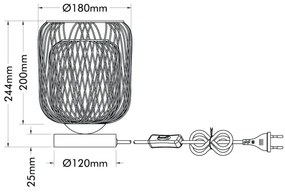Globo 15965T - Stolová lampa DICHTI 1xE27/40W/230V