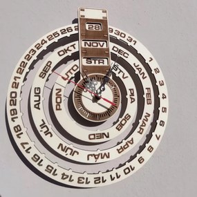 Drevený kalendár, nástenné hodiny gravírované laserom I SENTOP PR0161 HODINY PREGLEJKA SK