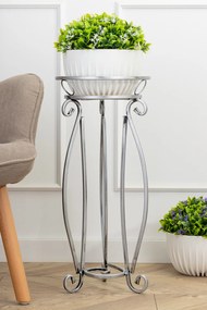 STOJAN NA KVETINÁČ SHANE 62X28 CM STRIEBORNÁ