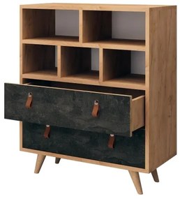 Komoda MARCO 85,6x70 cm antracit/hnedá