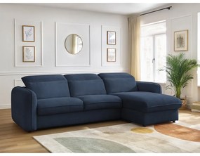 Tmavomodrá rozkladacia rohová pohovka (variabilná) Achille – Bobochic Paris