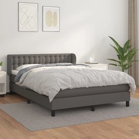 Boxspring posteľ s matracom sivá 140x200 cm umelá koža 3127317